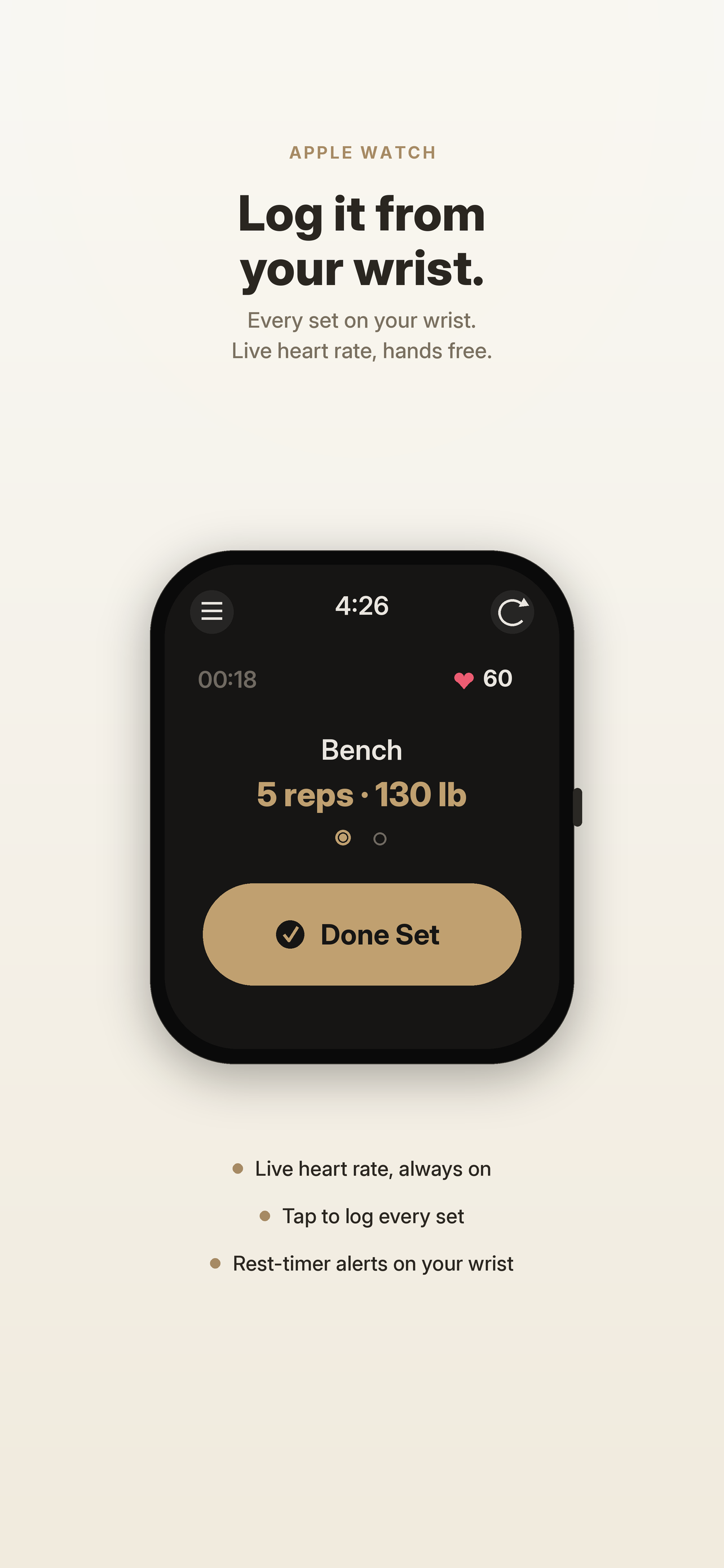 Bamboo workouts directlhy on your wrist