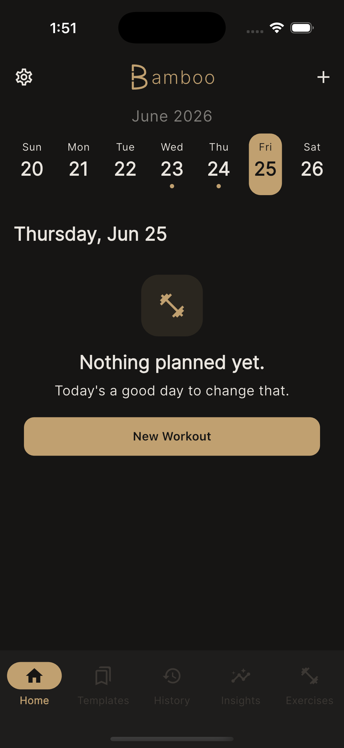 Bamboo home screen